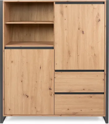 Produktbild von finori Highboard Denver 120 cm Nachbildung Artisan Oak / anthrazit Sideboard