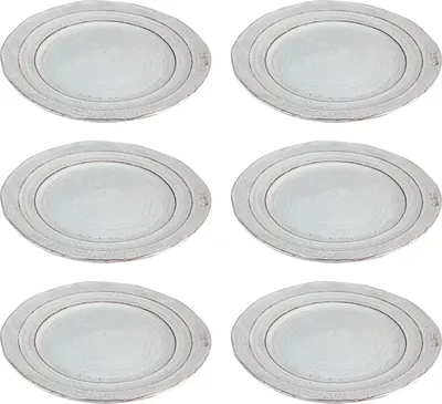Produktbild von 6er Set Speiseteller, Essteller GALESTRO D. 29cm weiß Keramik Virginia Casa