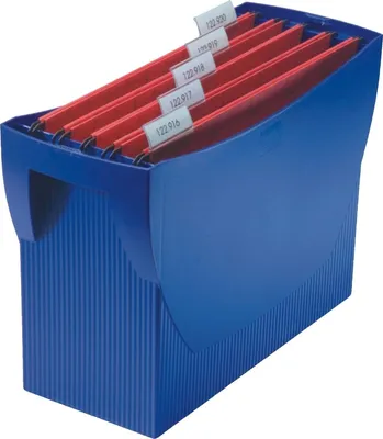 Produktbild von Hängemappenbox Swing für ca. 20 Mappen blau leer Packung mit 5 Stück