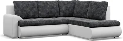 Produktbild von Rechts Ecksofa mit Schlaffunktion Foresta, Ottomane, Dunkelgrau + Weiß