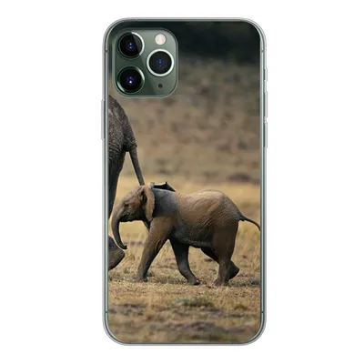 Produktbild von MuchoWow® Handyhülle Schutzhülle Hülle für iPhone 11 Pro Elefant - Tiere - Savanne - Natur Silikon Softcase Handy Hülle - Handy