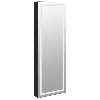 Obrázek produktu pro vidaXL Zrcadlová skříňka na šperky s LED osvětlením pro montáž na zeď černá
