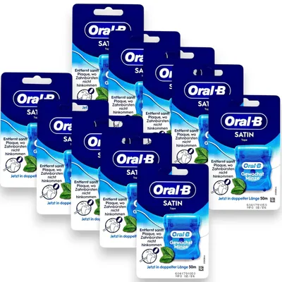 Produktbild von 10x Oral-B SatinTape Zahnseide gewachst Minze 50m