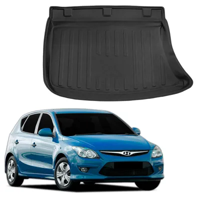 Produktbild von SCOUTT | Kofferraumwanne Laderaumwanne Kompatibel mit Hyundai i30 Hatchback 2007-2012, mit Hoher Rand, Kofferraum-Schutzmatte, Geriffelt, Aufrollbar, Schwarz