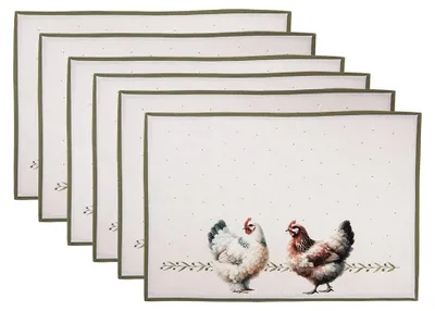 Imagen del producto de Juego de 6 individuales de mesa Clayre & Eef, color beige, de algodón, 48x35 cm
