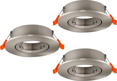 Produktbild von EGLO 3er Set Einbaustrahler Barranco, Spot Deckenleuchte schwenkbar, runder Einbauspot ohne Leuchtmittel, Deckenstrahler, GU10 , Ø 9 cm