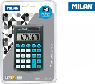 Produktbild von Milan Taschenrechner schwarz 8-stellig dual Blister