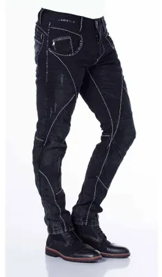 Produktbild von CD288 Herren bequeme Jeans mit Waschungen in Straight Fit