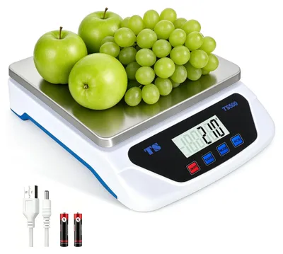 Küchenwaage digital 30 kg/1 g, weiß, LCD, Tara, 6 Einheiten