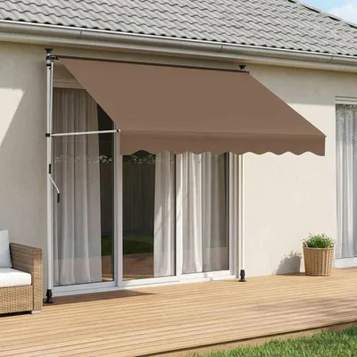 Zdjęcie produktu dla Maison Exclusive – markiza z ręcznym zwijaniem, kolor taupe, 200 cm