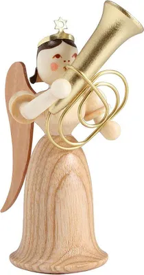 Produktbild von Langrockengel mit Tuba, natur (6,6cm) von Blank Kunsthandwerk