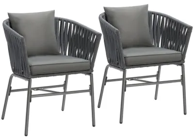 Image de Ensemble de chaises VALEIRAS effet corde tressée - Lot de 2