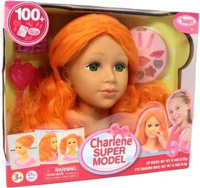 Produktbild von Bayer Design 90088BO Charlene Super Model Schmink- und Frisierkopf mit Make-up, Zubehör