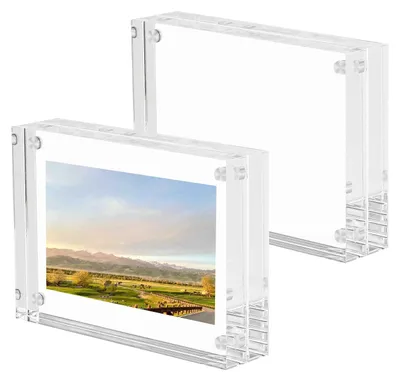 Productafbeelding van Set van 2 dubbelzijdige acryl fotolijsten, 5,6 x 8,2 cm