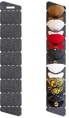 Produktbild von Ultiluxe Pettenhalter - Aufhängbarer Mützenorganizer - Kapuzenhalter mit 7 Fächern - Faltbar - Grau
