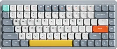 Produktbild von iBlancod YK75-Tastatur, 84 Tasten, drei Modi (2,4 G+BT5.0+Typ-C), 5 Helligkeitsstufen, 17 Lichteffekte, Win/Mac-Sekundenumschaltung, eingebauter Lithium-Akku, hellgrau, kurze grüne Achse