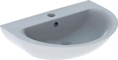 Produktbild von Geberit Renova Waschtisch, 70x52cm m. Hl. mittig, m. Ül., weiß, KeraTect