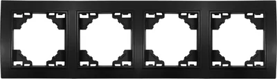 Produktbild von Rahmen 4-Fach für Steckdosen Schalter Unterputz 298x82x8mm horizontal Schwarz Matt