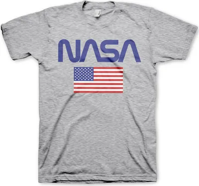 Produktbild von NASA - Old Glory T-Shirt - Large - Heather-Grey