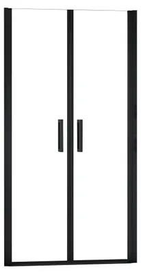 Produktbild von AICA Doppeltür Duschwand 90x200cm,8mm NANO ESG-glas,Matt-Schwarz Rahmen & Griff,innen & außen öffnend,links oder rechts montierbar,Duschabtrennung