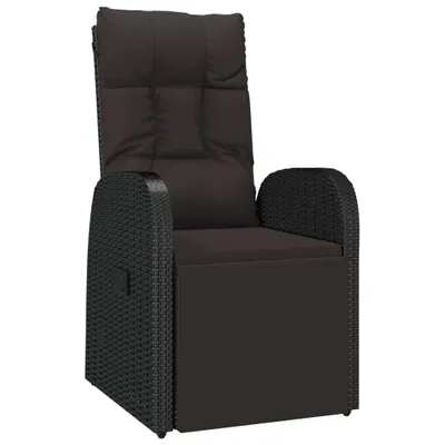 Produktbild von vidaXL Gartensessel Verstellbar mit Kissen Schwarz Poly Rattan