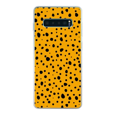Produktbild von MuchoWow® Handyhülle Schutzhülle Hülle für Samsung Galaxy S10 Plus Polka dots - Orange - Schwarz Silikon Softcase Handy Hülle - Schutzhülle