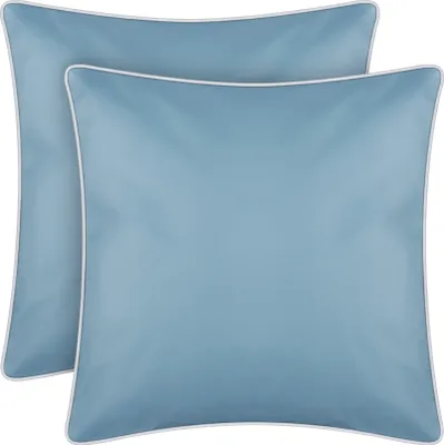 Obrázek produktu pro Venkovní polštářek s lemováním 2-pack ( 45 x 45 cm ) tyrkysový - dekorativní polštářek zahradní zip - odpuzuje nečistoty a vodu - snímatelný potah