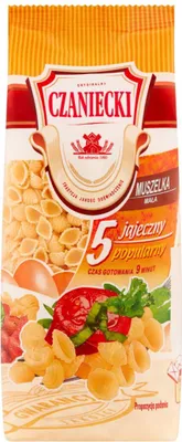 Zdjęcie produktu dla Czaniecki Makaron 5 Jajeczny Muszelka Mała 250 G