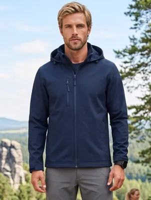 Image de Veste softshell pour hommes ALTISPORT, modèle NoPrint NP/ALM845, couleur bleu marine, taille 4XL