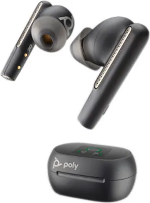 Obrázek produktu pro HP Poly Karbonově černá špuntová sluchátka Poly Voyager Free 60+ UC + adaptér BT700 USB-C + nabíjecí pouzdro s dotykovou obrazovkou, Bezdrátový, Hovory/hudba, Sluchátka s mikrofonem, Černá