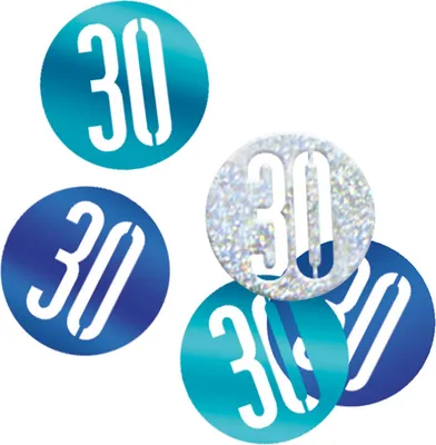 Produktbild von Konfetti blau & silber Zahl 30