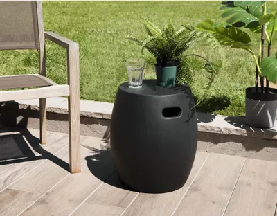 Produktbild von HECTOR – Beistelltisch, rund, 43x43 cm, mattes Schwarz, Betonoptik. HECTOR
