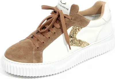 Zdjęcie produktu dla H1450 sneaker donna VOILE BLANCHE kobieta LIPARI skórzane/zamszowe buty gołąb/biały