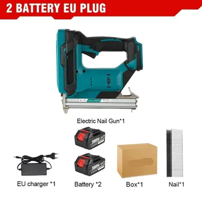 Obrázok produktu pre Elektrická sponkovačka – nákovačka – ručná sponkovačka – bezdrôtová – 2 rýchlosti – 18V akumulátor – sponkovačka