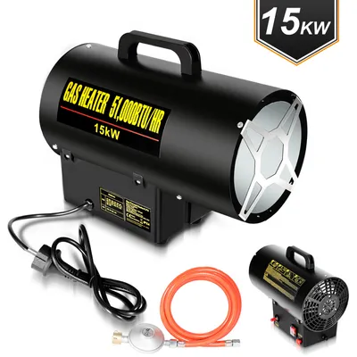 Produktbild von Jiubiaz 15KW Gasheizgebläse Gasheizer für Gasflasche Gasdruckregler Bauheizer 700mbar Gasheizgerät Heizkanone