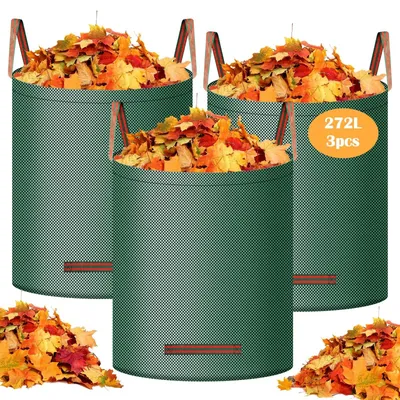 Image de Lot de 3 grands sacs en polypropylène pour déchets de jardin