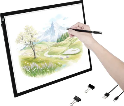 Obrázek produktu pro SucceBuy A3 LED světelná tabule, 3stupňový stmívatelný jas, USB napájení pro obkreslování, skicování, kreslení, černá barva