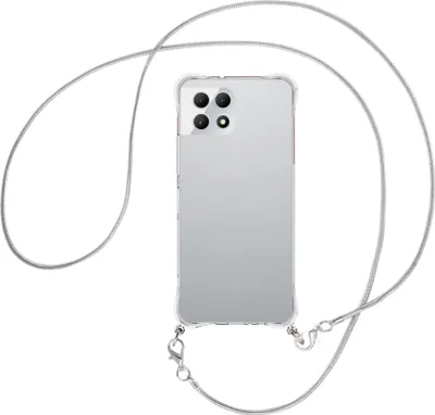 Produktbild von Handykette Backcover-Schutzhülle mit Band (Metall silberfarben) für T-Mobile REVVL 7 5G / T Phone 2 5G - silberfarbene Snake-Kette