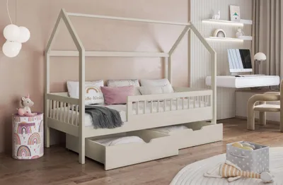 Obrázek produktu pro Domečková postel se šuplíky 70x140 ARJA - kašmír