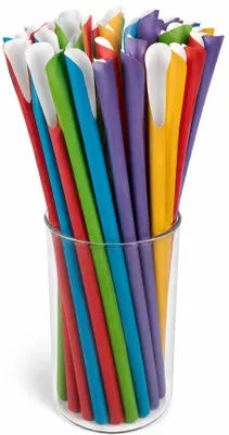 Produktbild von Papier-Löffeltrinkhalme bunt gemischt Ø 8 mm - 20 cm - 125 Stück