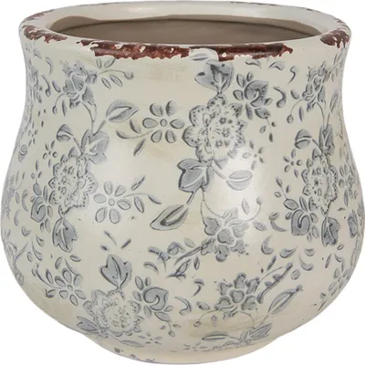 Productafbeelding van Clayre & Eef bloempot, diameter 15 cm, hoogte 13 cm, groen, keramiek, voor bloemen