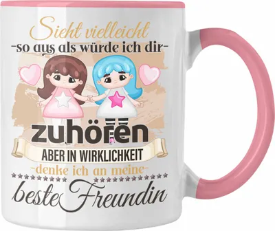 Produktbild von Trendation - Beste Freundin Geschenk Tasse BFF Liebhaber Geschenkidee Lustiger Spruch (Rosa)