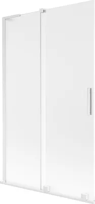 Produktbild von Mexen Velar L Badewannenabtrennung 2-flügelig verschiebbar 110 x 150 cm, Milchglas, weiß - 896-110-003-31-20
