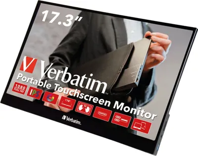 Immagine prodotto di Verbatim 49593 Monitor PC 43,9 cm (17.3pollici) 1920 x 1080 Pixel Full HD Touch screen Nero