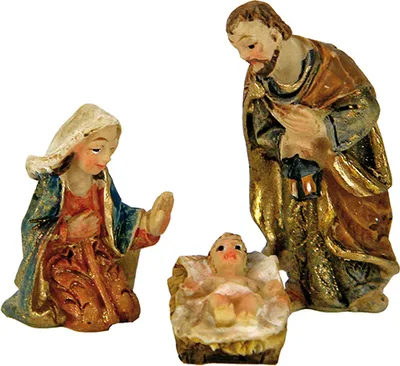 FADEDA Set Sacra Famiglia Per Presepe - 3 Statuine 11 Cm - Dipinte A Mano In Poliresina - Effetto Legno - 2