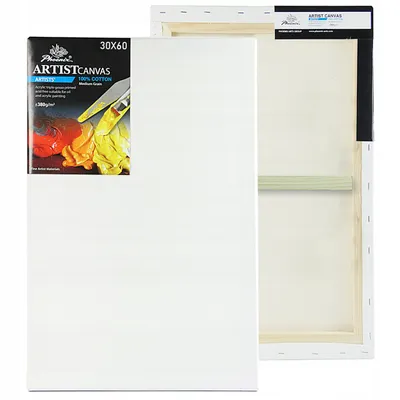 Produktbild von Leinwand auf Keilrahmen, grundiert 30x60 cm. Phoenix Premium