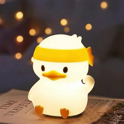 Produktbild von Baby Nachtlicht Ente, Silikon Nachtlampe Kinder mit 7 Farben, Touch Steuerung, USB wiederaufladbar, Nachtlicht Babyzimmer