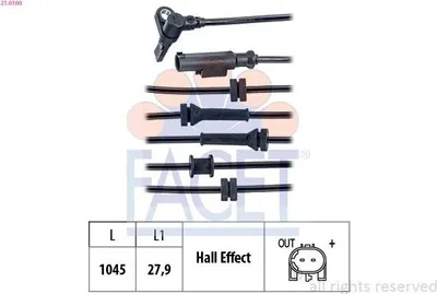 Produktbild von FACET ABS Sensor Raddrehzahl für FIAT Idea (350) 21.0160