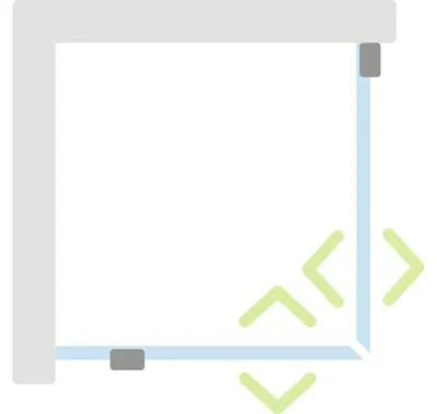 Produktbild von Jungborn Eckeinstieg SETTE Drehtür mit Festteil links Drehtür rechts 75 x 90 x 200 cm Profilfarbe schwarz Klarglas mit s