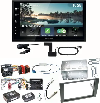 Produktbild von Kenwood DMX7722DABS Android Auto CarPlay Einbauset für Audi A4 B6 B7 Seat Exeo